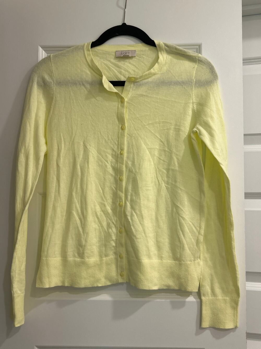 NWT Ann Taylor Factory 100% cotton 
Yellow Cardigan size Medium